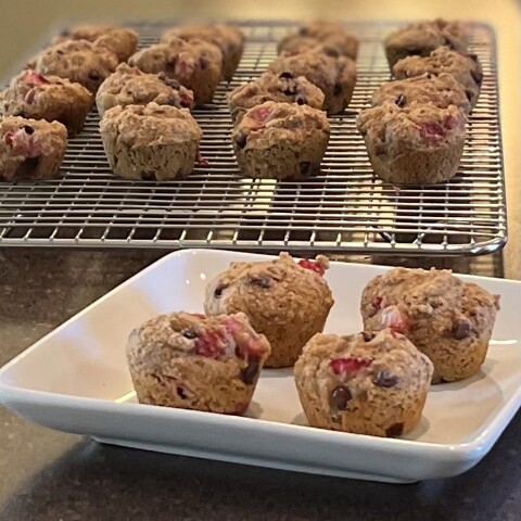 Strawberry Banana Split Mini Muffins