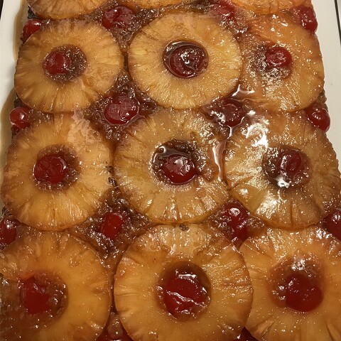 Pineapple Upside Down Cake infused with Kona Pineapple and Orange Tea